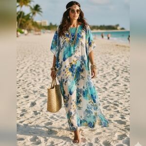 Vintage French Collection Beaded Caftan Dress – Boho Resort Glam